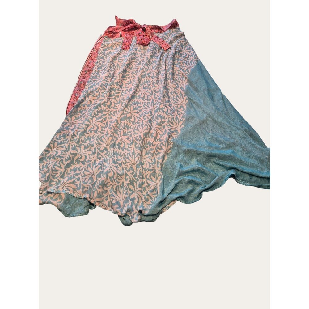 Bohemian Wrap Skirt With Floral Patchwork Design - Slight Damage See Photos